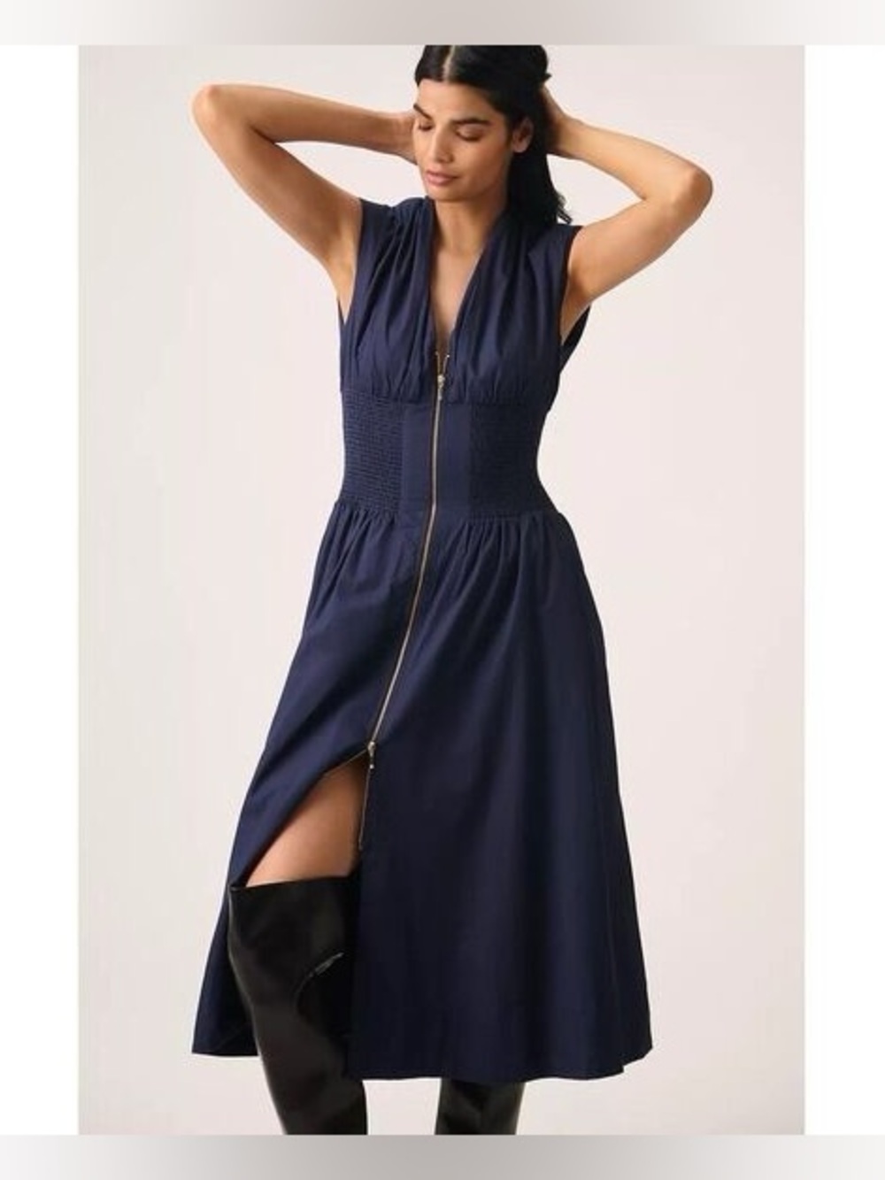 Anthropologie The Tommie Zip-Front Midi Dress - Picture 3 of 7